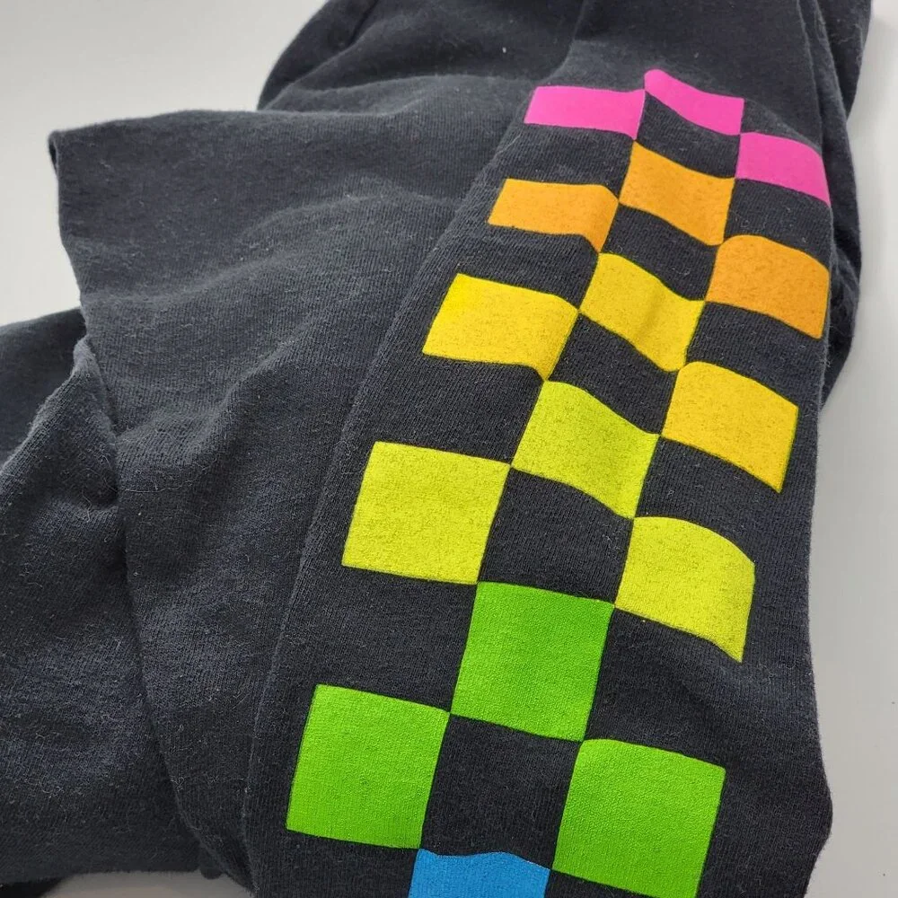 Polaroid Long Sleeve Graphic Tee With Rainbow Stripes On Back & Sleeves - 4X - Picture 11 of 16
